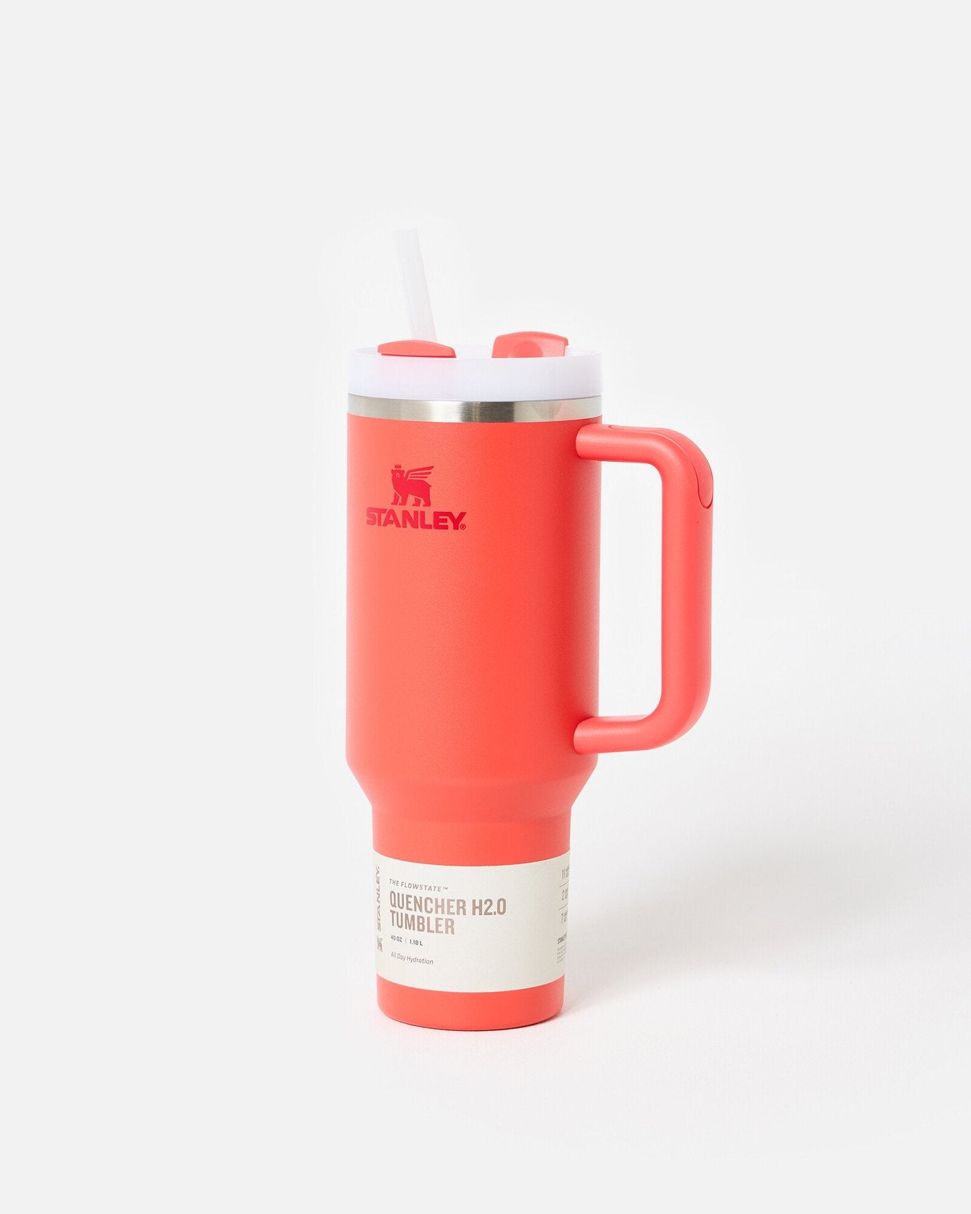 Stanley Quencher H2.0 40oz FlowState Tumbler Hot Coral