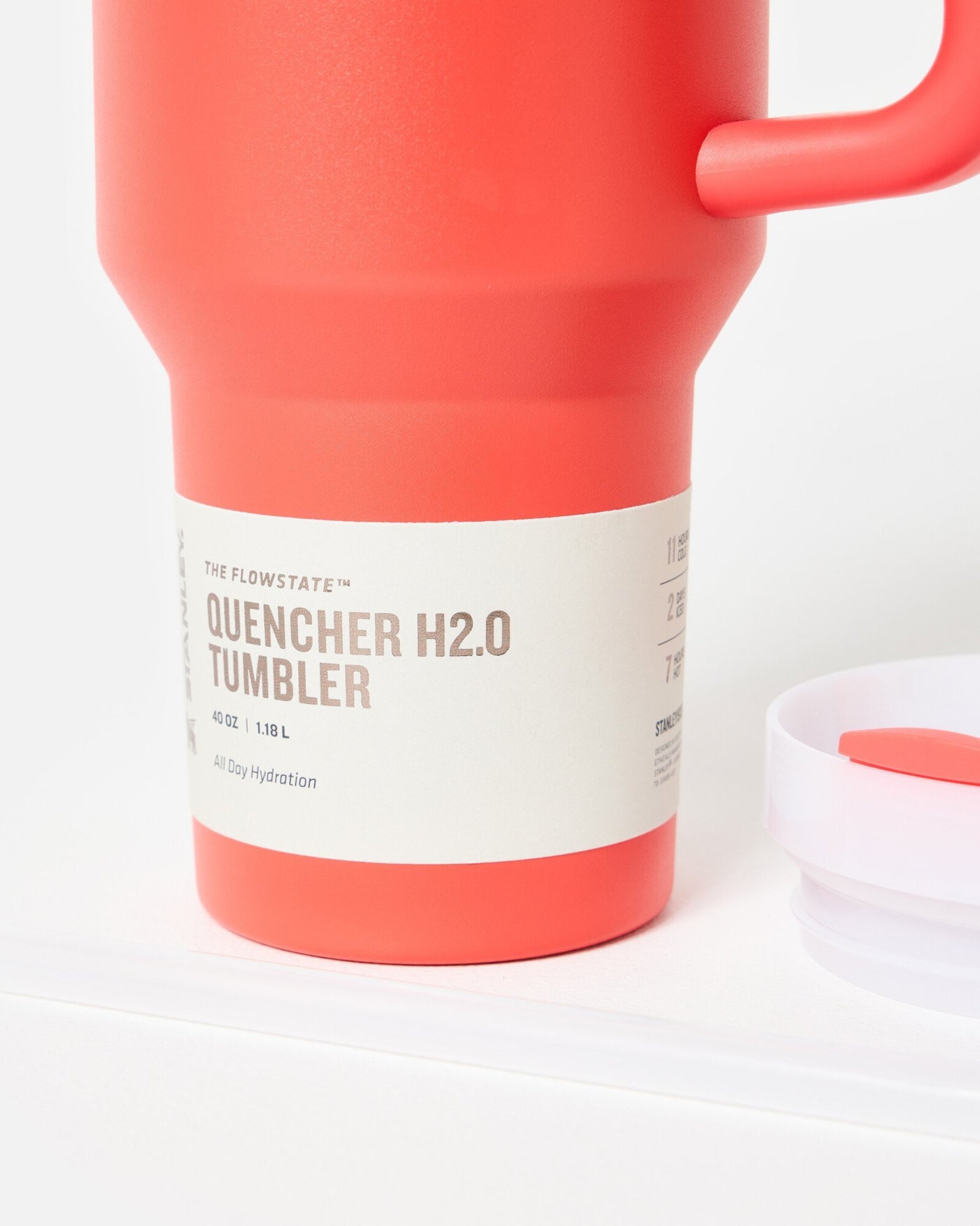 Hot Coral Stanley 40oz Quencher H2.0 FlowState Insulated Tumbler